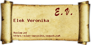 Elek Veronika névjegykártya
